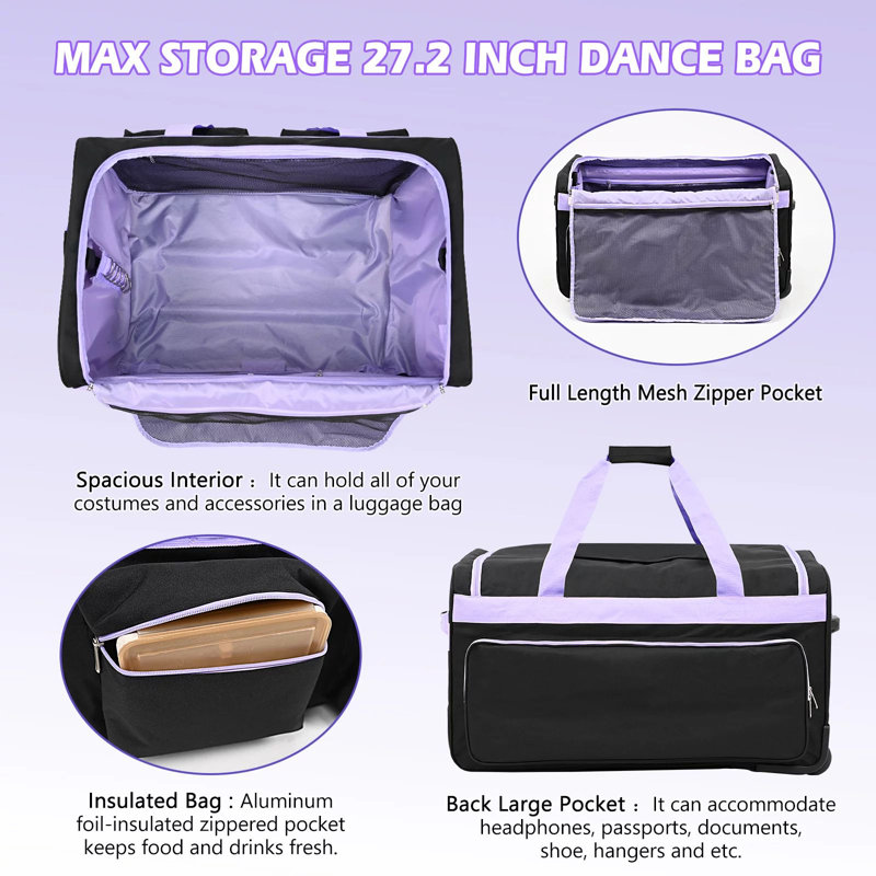 Rebrilliant Meliz Dance Bag With Garment Rack, 28" Dance Costumes